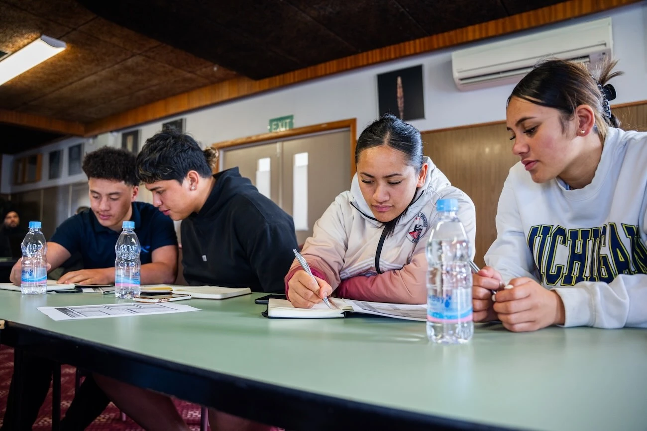 Community members at Mahi Toi Whaingaroa
